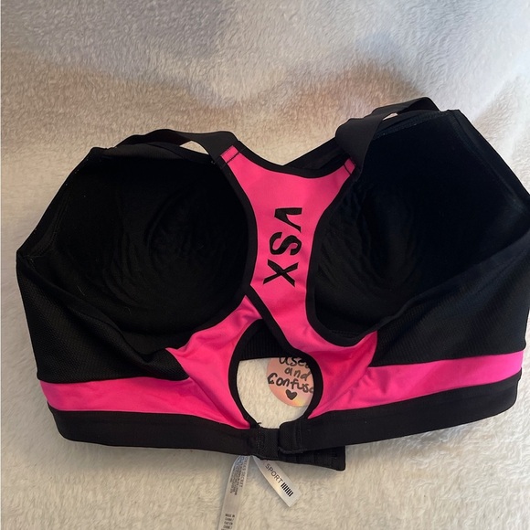 VSX Pink and Black Racerback Sports Bra - Picture 3 of 4